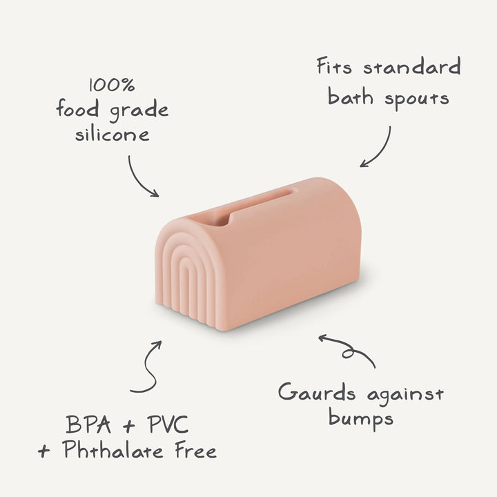 Mushie Bathtime Spout Cover A Mushie spout cover designed specifically for bath time ensuring the safety of your little one around the faucet