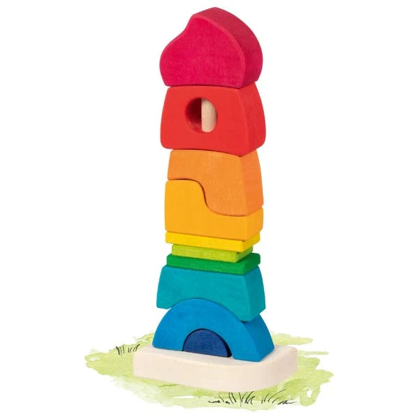 Goki Stacking Castle Colorful Wooden Blocks 