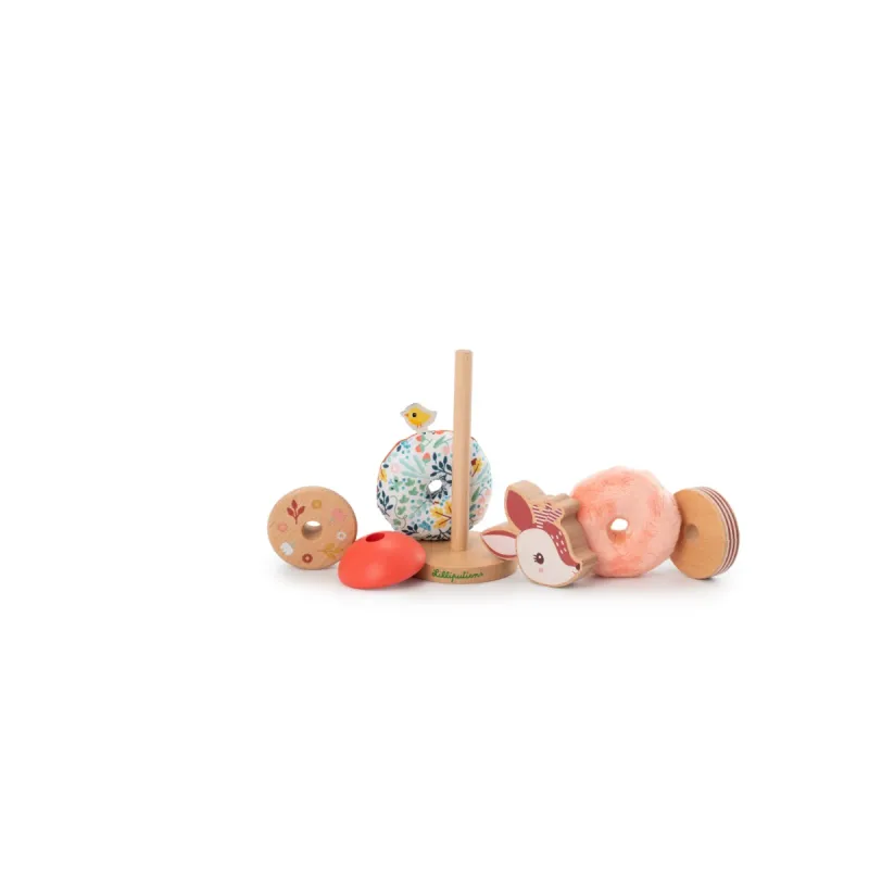Soft and colorful Lilliputiens Stacking Pyramid - Stella the Fawn baby toys for sensory play