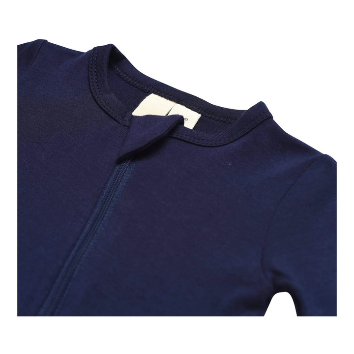 Kyte Baby Zipper onsie in the color Navy.