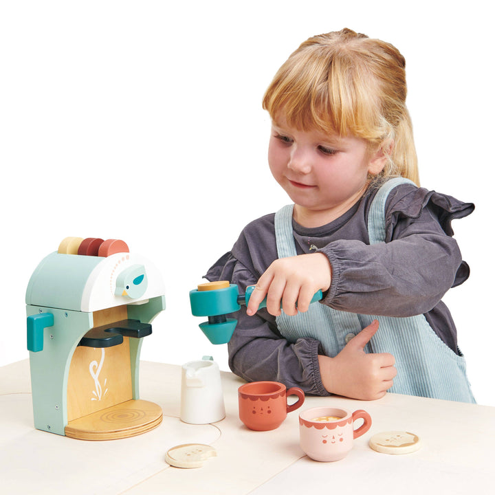 kids toy kitchen play cappachino maker from tender leaf 