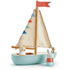 tenderleaf wooden sailboat and wooden dolls