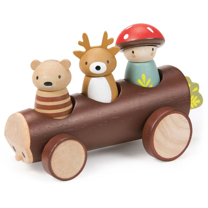 Pinch Toys Hand-Made & Painted Pretend Play Wooden Sports Cars in natural, ideal for little ones who love playing with realistic cars.