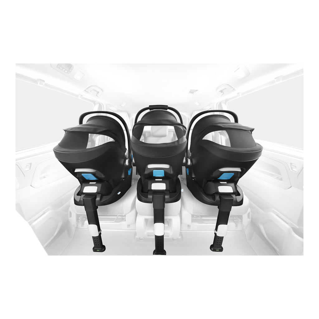 Small car seat able to fit three across.