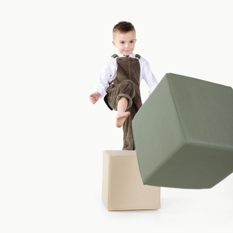Gathre large activity cube toy set in thyme green