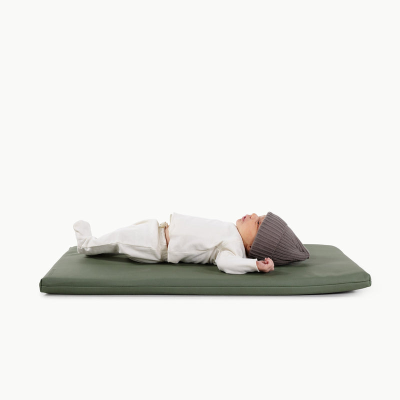 Gathre padded baby changing mat in thyme green