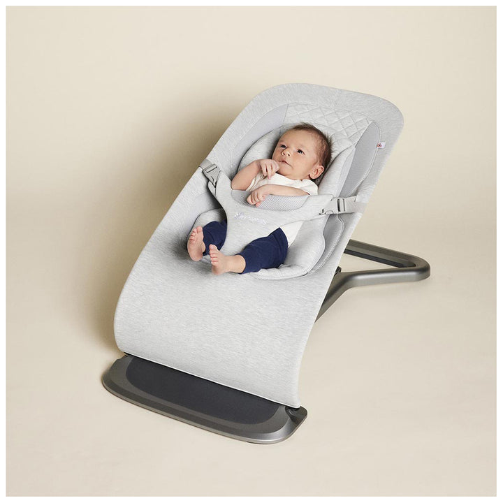 light grey Ergobaby Evolve bouncer for baby