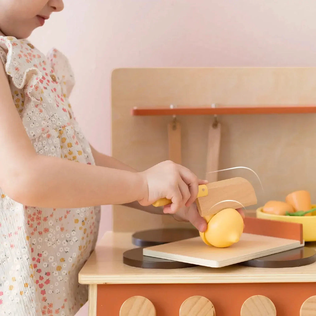 Tiny Land® Cubby Kitchenette - Natural pretend play wooden kitchen