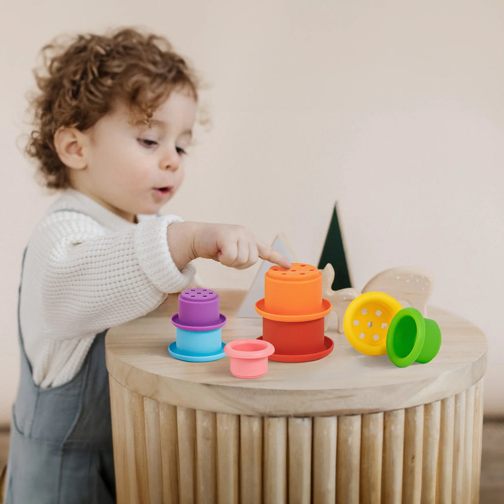 Tiny Land® Montessori Toys Set for Newborns (6-9 month) Stackable cups for newborns