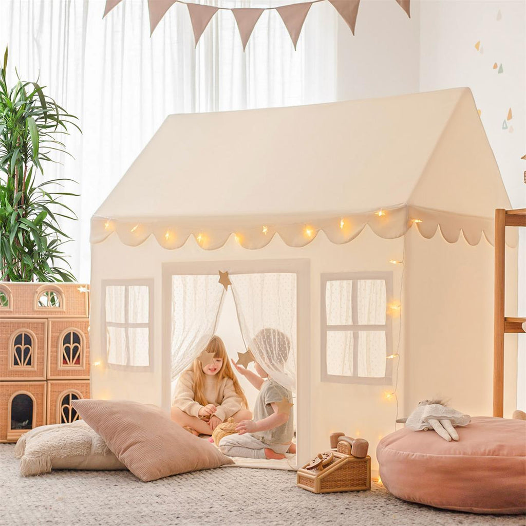 Tiny Land® Natural Cream Playhouse, kids play tent