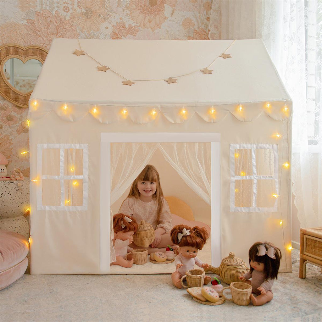 Tiny Land® Natural Cream Playhouse, play tent for kids and toddlers