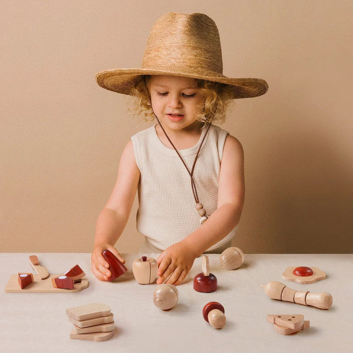 Tiny Land play kitchen wooden cuttable food