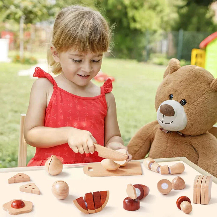 Tiny Land cuttable wooden food toys