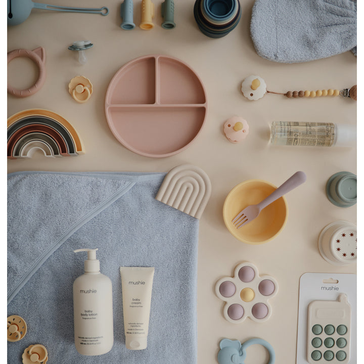 Mushie Hooded Baby Towel made with soft durable and absorbent material for daily use