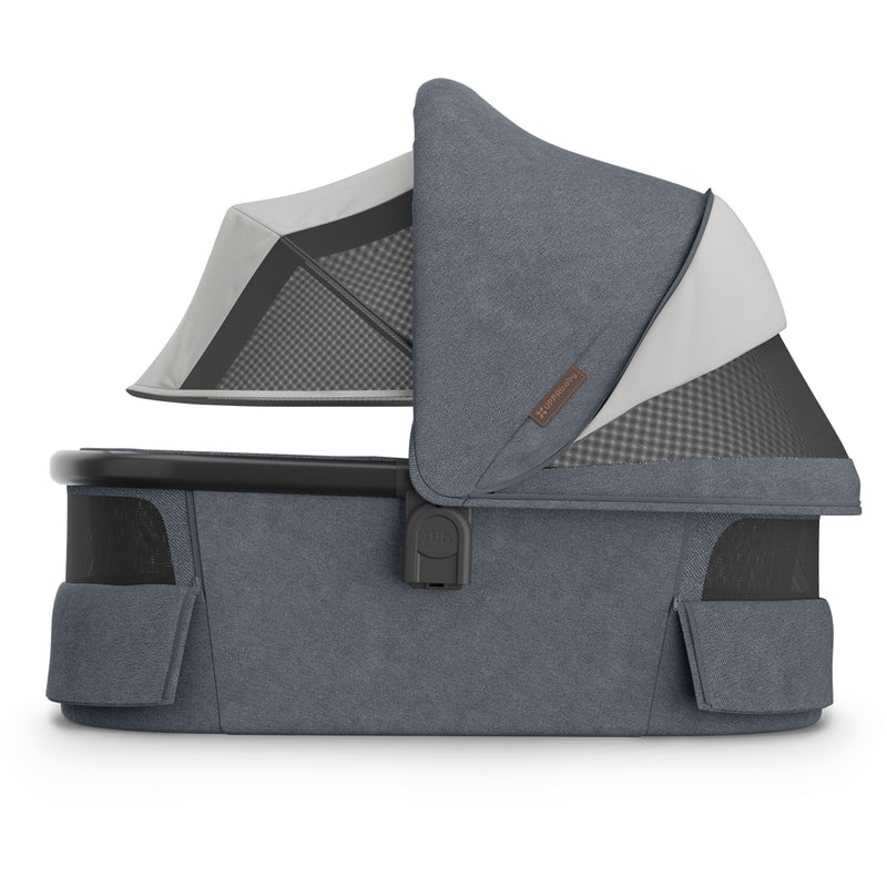 Uppababy Vista V3 Stroller + Bassinet V3 in Julian front view, crafted for travel system stroller convenience.