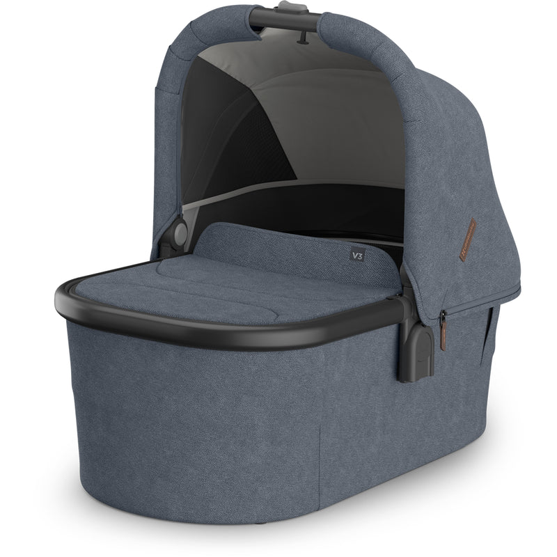 Detailed view of Uppababy Vista V3 Stroller + Bassinet V3 in Julian, modern buy stroller option with bassinet seat.