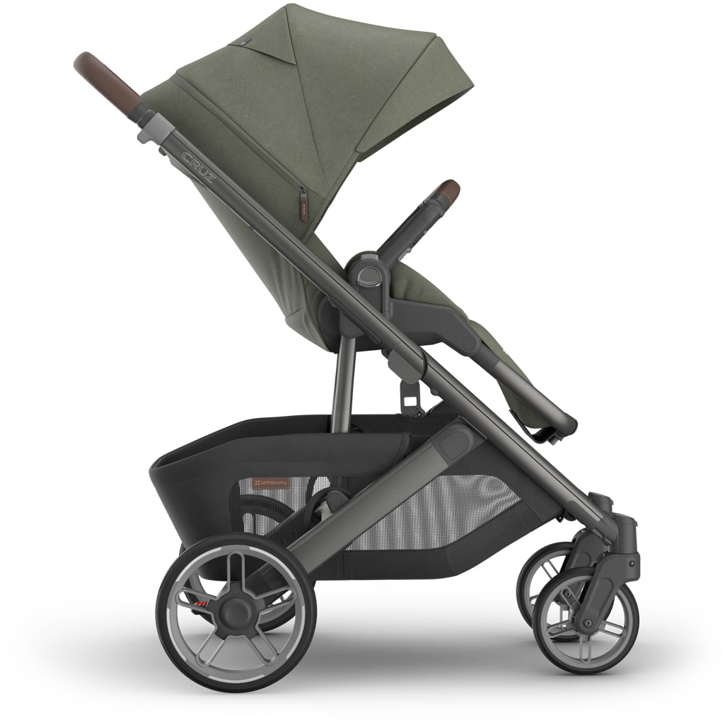 Right side profile of Uppababy Cruz V3 Stroller Evelyn, stroller for growing families with adjustable seating options