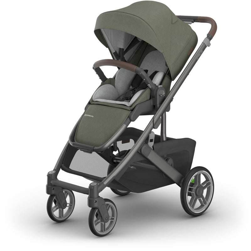 Right side canopy extended view of uppa baby  Cruz V3 Stroller Evelyn, travel system stroller with lightweight frame