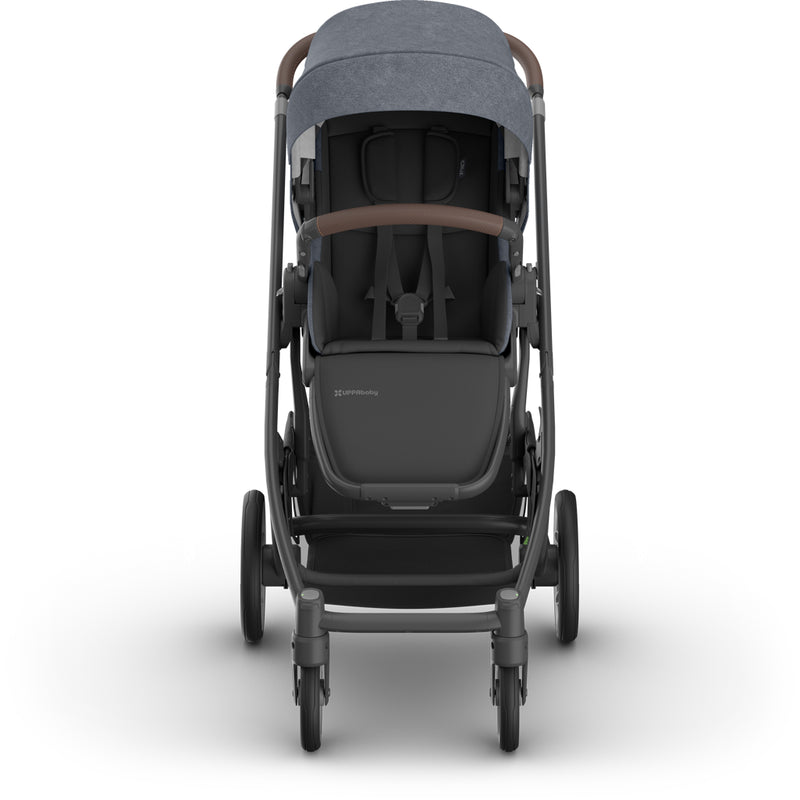 Side view of uppa baby  Cruz V3 Stroller Julian, highlighting modular stroller frame and lightweight stroller construction