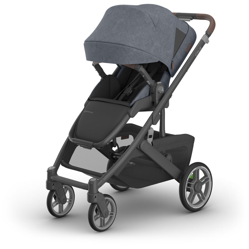 Reclined reversed seat of Uppababy Cruz V3 Stroller Julian, travel system stroller built for comfort and safety
