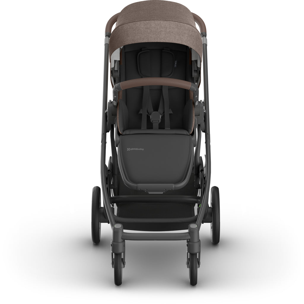 Back view of Uppababy Cruz V3 Stroller Owen, safest stroller with sturdy frame and durable wheels
