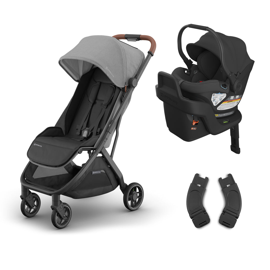 Greyson Minu V3 with Aria seat in Jake by UPPAbaby, built for parents seeking a lightweight travel system stroller.