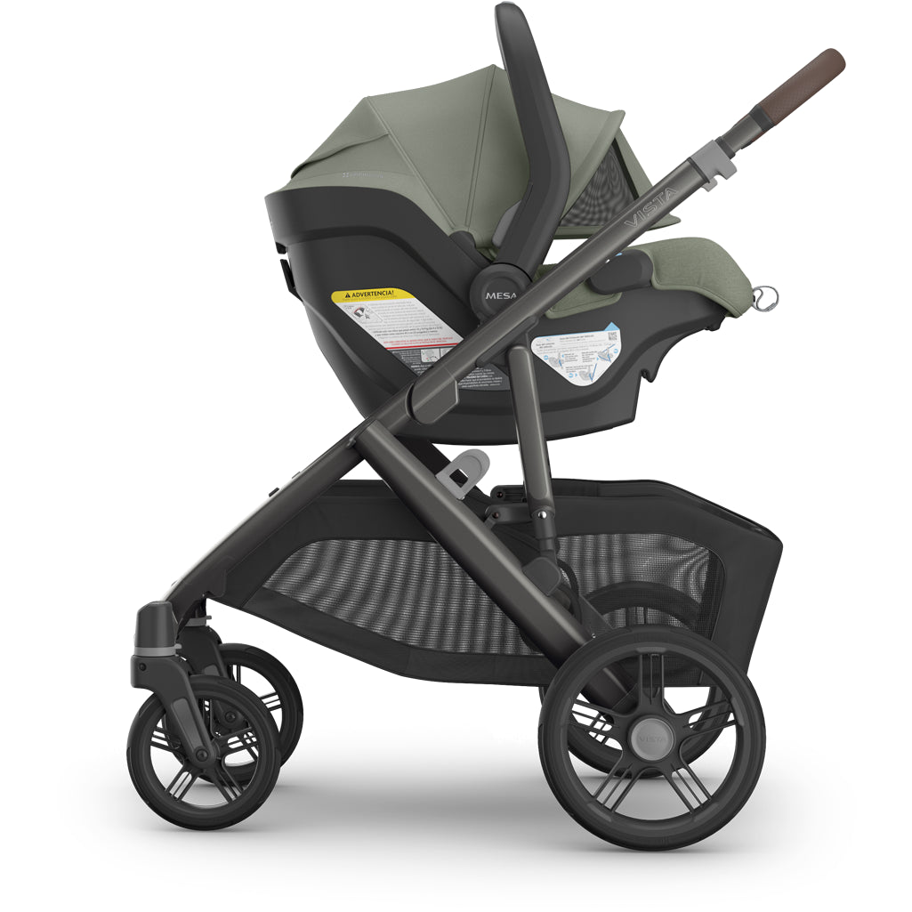 Carry handle 4 of Uppababy Mesa V3 Infant Car Seat Evelyn green highlighting safe infant car seat design