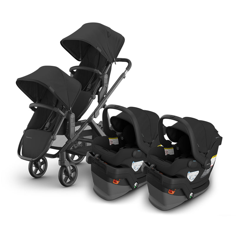 UPPAbaby vista v3 with rumbleseat v3 attached, mesa v3 in foreground