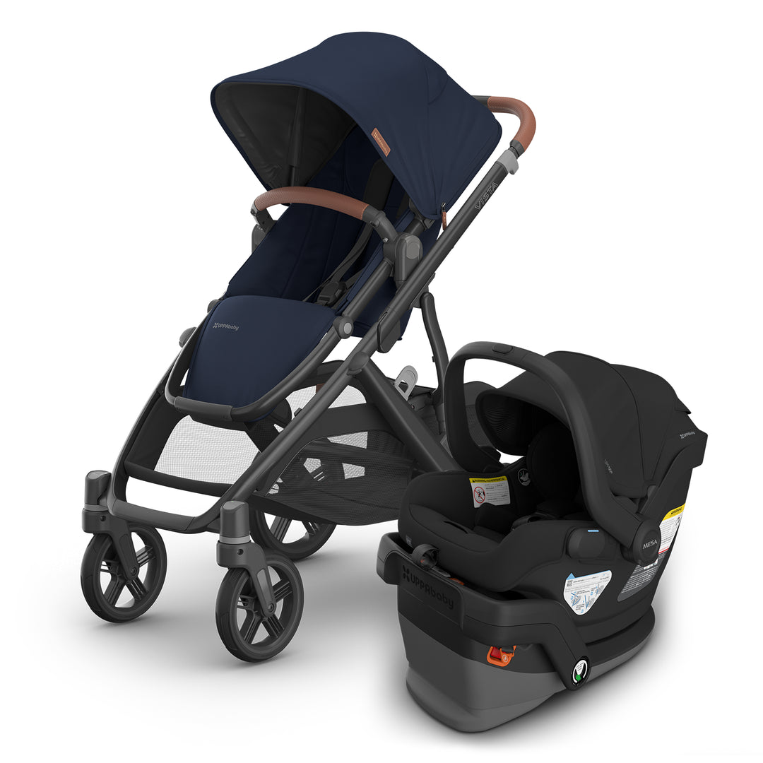 noa vista v3 single stroller for toddlers and infants navy blue by UPPAbaby and mesa v3