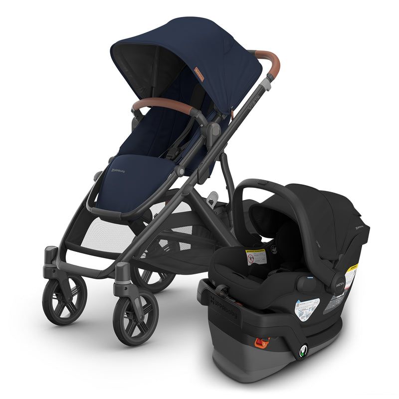noa vista v3 single stroller for toddlers and infants navy blue by UPPAbaby and mesa v3