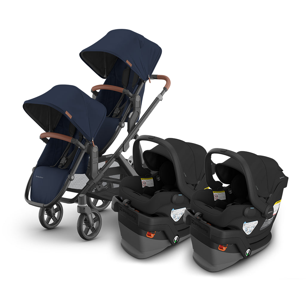 vista v3 in noa, rumbleseat v3 in noa, mesa v3 in jake black UPPAbaby travel system