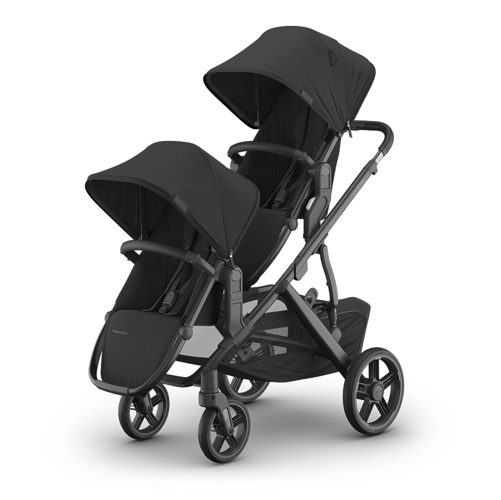 uppababy family double stroller system in jake black vista v3