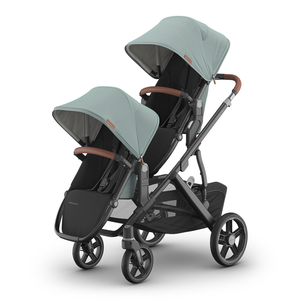uppa baby double stroller for twins, vista v3 in kenzi mystic aqua best baby stroller