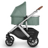 Side View of Uppababy Vista Stroller V2 with Bassinet Accessory in Green