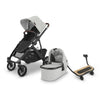 Uppababy Vista stroller travel system with sibling piggy back board in Anthony