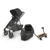 uppababy vista v2 baby stroller with bassinet and sibling board in black