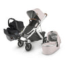 Vista V2 Stroller in the color Alice by Uppababy with a mesamax car seat in jake
