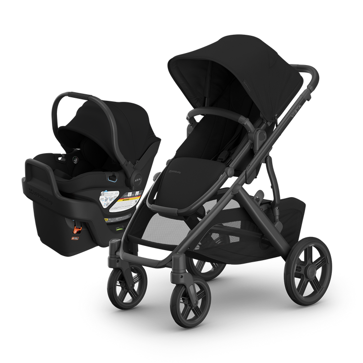 UPPAbaby Vista V3 Aria V2 James Black travel system — best all-black full-size stroller infant seat bundle