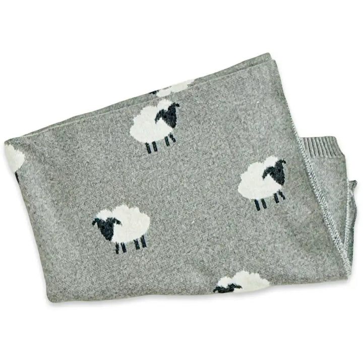 viverano organics 3D jacquard knit reversible sheep blanket for toddler 