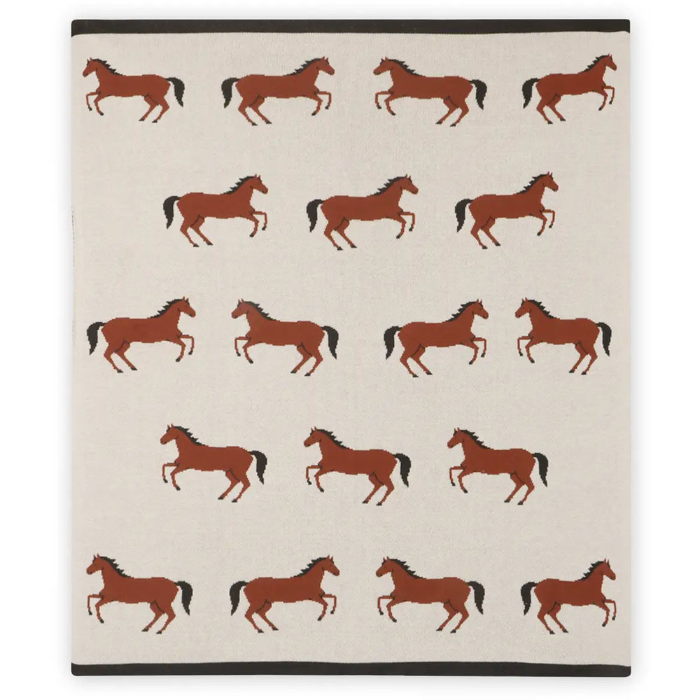 viverano organics knit horse baby blanket 