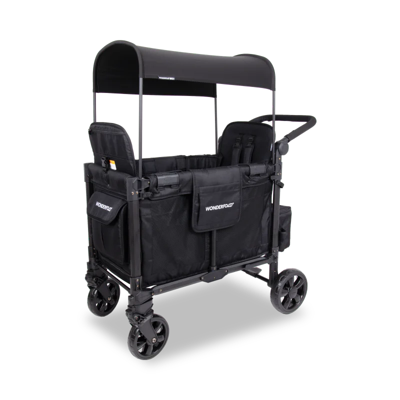 Wonderfold w2 elite pro stroller wagon jet black stroller wagon two seats wagon for children wagon for kids stroller for toddlers 