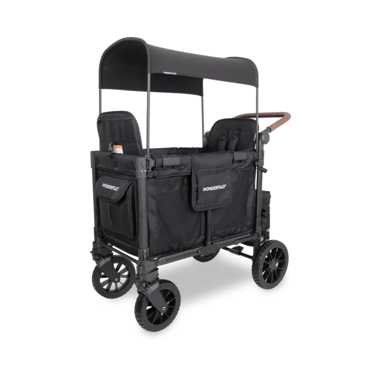 Showcasing a bold black finish, the Wonderfold W2 Luxe Pro Stroller Wagon delivers spacious comfort as a reliable stroller wagon