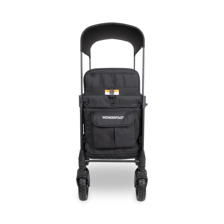 In sleek black, the Wonderfold W2 Luxe Pro wagon stroller offers a sturdy frame and easy maneuverability for daily use