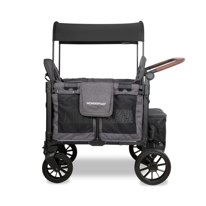 wonderfold W2 luxe pro in charcoal grey gray stroller wagon for babies stroller for toddlers stroller travel system zipper bag storage cooler 