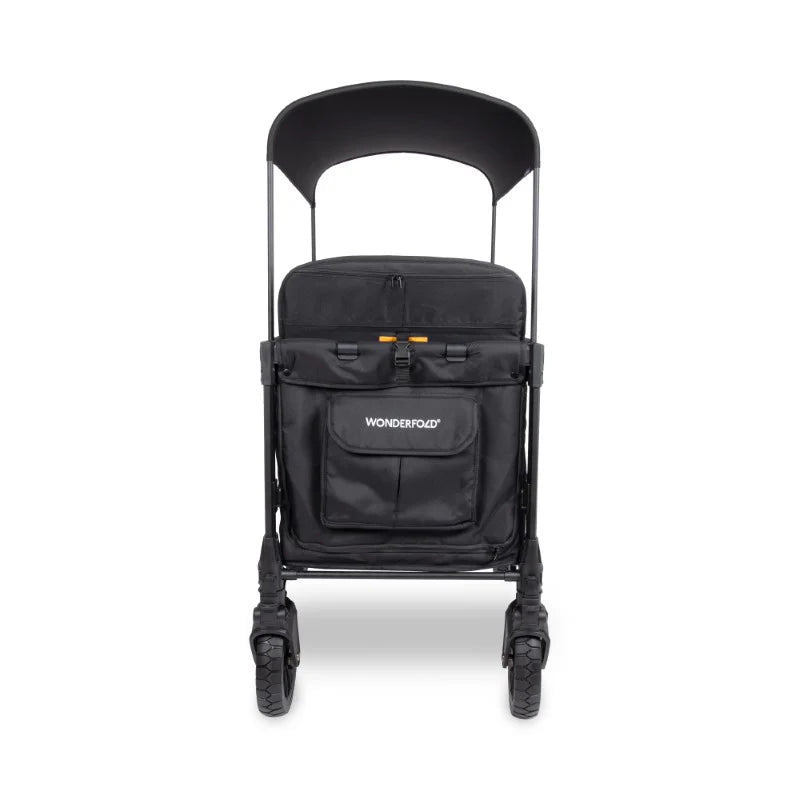 wonderfold w4 luxe pro stroller wagon in jet black shade four seats for toddlers and children