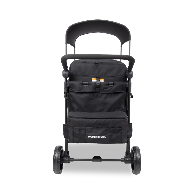 wonderfold w4 elite pro jet black stroller wagon for children stroller wagon for toddlers family vacation storage 