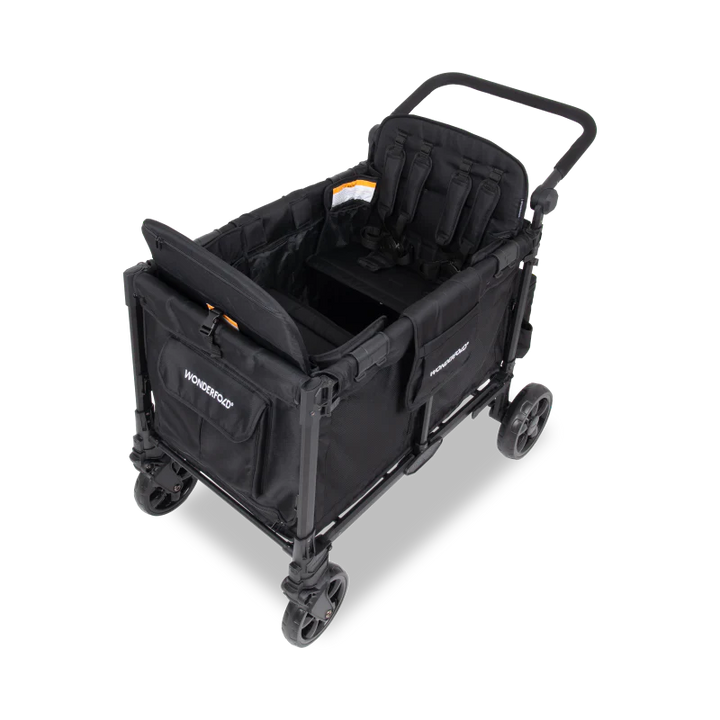 wonder fold w4 elite pro stroller wagon for toddlers stroller wagon for babies jet black all-terrain wheels 