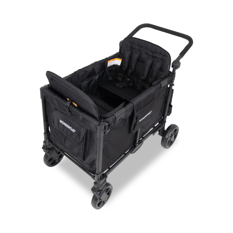 wonder fold w4 elite pro stroller wagon for toddlers stroller wagon for babies jet black all-terrain wheels 