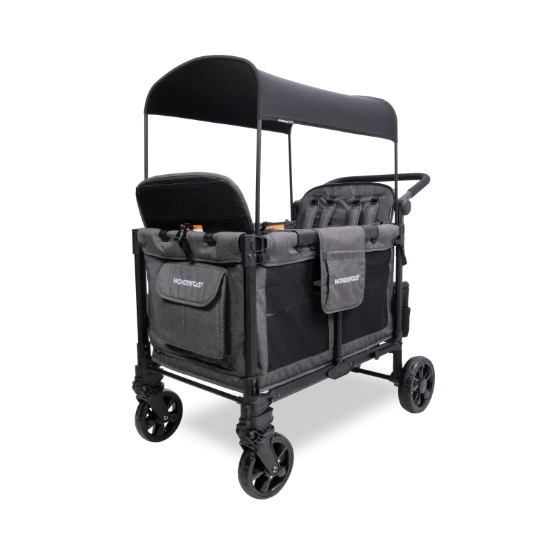 wonderfold w4 elie pro stroller wagon charcoal grey gray wagon for babies wagon for toddlers cooler attached zipper storage 