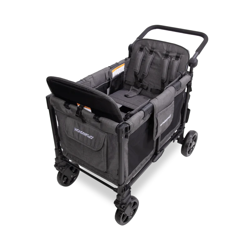 wonderfold elite pro stroller wagon charcoal grey gray all terrain wheels travel with children 